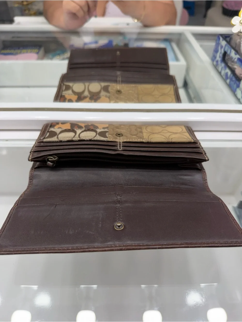 Coach Patchwork Clutch - Brown and Black